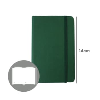 Bloco Notas Liso14x9cm Semi Pele Verde Esmeralda 116 Flh