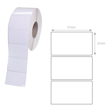 Etiquetas ZEBRA Termicas Premium 2000D 57x32mm 12 Rolos