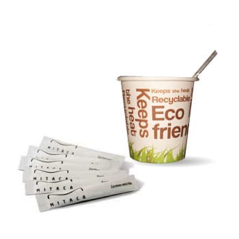 Kit Eco Friendly Copos Papel Café / Mexedor / Açucar 100un