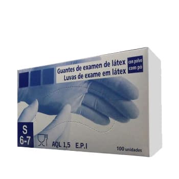 Luvas Látex c/Pó Super Finas Tamanho (S) 100un