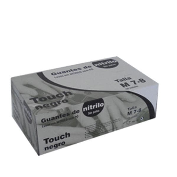 Luvas Nitrilo s/Pó Preto Tamanho M Pack 100un