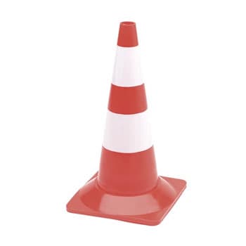Cone Seguranca Branco/Vermelho 50cm