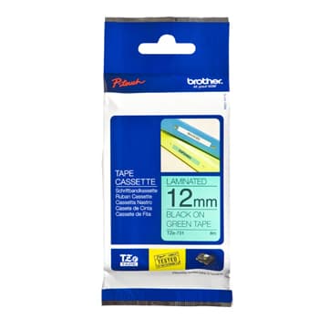 Fita Laminada 12mmx8mts Verde/Preto