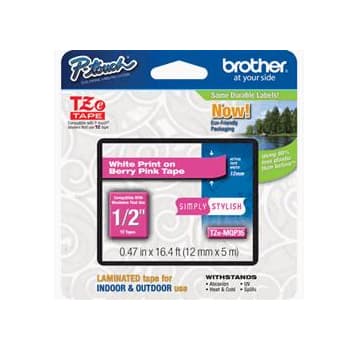 Fita Laminada 12mmx5mts Rosa/Branco Mate