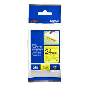 Fita Laminada SuperAdesiva 24mmx8mts Amarelo/Preto