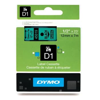 Fita Gravacao Dymo 12mmX7m Verde/Preto (45019)