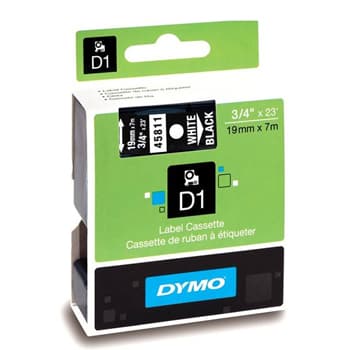 Fita Gravacao Dymo 19mmX7m Branco/Preto (45811)