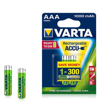 Pilhas Recarregáveis Varta HR03 AAA 1000mAh 1.2V 2Un