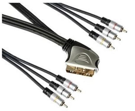Cabo SCART profissional PARA 4 RCA audio + 2 RCA video 1,5mt