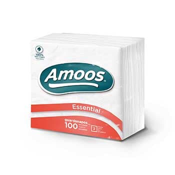 Guardanapos 22x22cm Amoos 2Fls Branco (Maco100) (T622002.4