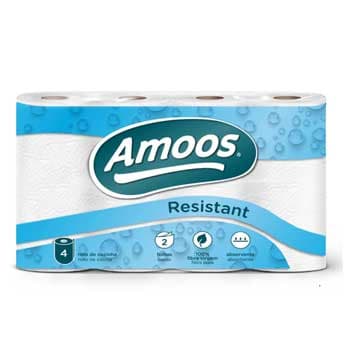 Rolo Toalhas Mão 008,6mtsx22cm 2Fls Amoos Picotado 4 Rolos
