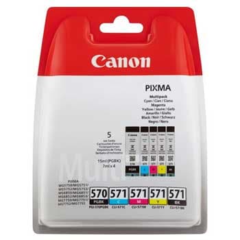 Pack Tinteiros Canon 570/571 Preto / 4 Cores 0372C004