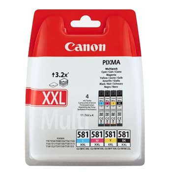 Pack Tinteiros Canon 581XXL 4 Cores 1998C005 11,7ml