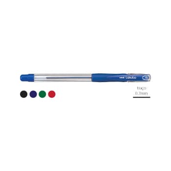 Esferografica Uni Lakubo SG100 Ruber Grip 0,7mm Preto Cx 12u