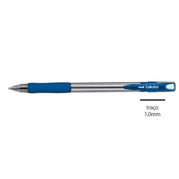 Esferografica Uni Lakubo SG100 Ruber Grip 1,0mm Azul-12un
