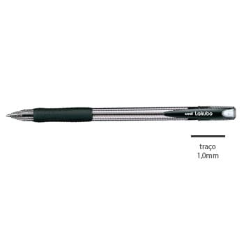 Esferografica Uni Lakubo SG100 Ruber Grip 1,0mm Preto-12un