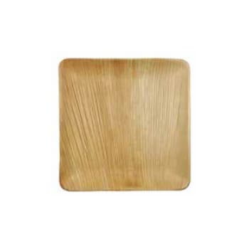Pratos Folha de Palma Quadrados 25,5x25,5x1,5cm 6un
