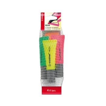 Marcador Fluorescente Stabilo Neon Sortido 72/4 Blister 4 un