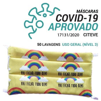 Máscara Reutilizável 50 Lavagens Adulto Arco-iris 1un
