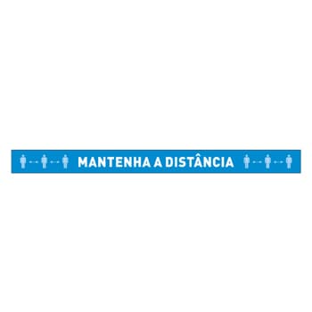 Sinalética MANTENHA A DISTÂNCIA Vinil Chão 1000x100mm
