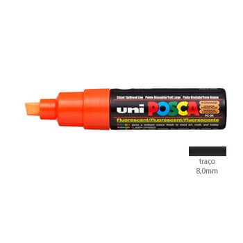 Marcador Uniball Posca PC-8K 8,0mm Laranja Fluorescente 1un