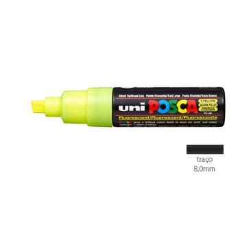 Marcador Uniball Posca PC-8K 8,0mm Amarelo Fluorescente 1un