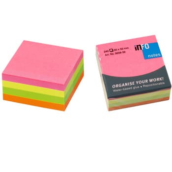 Bloco (Cubo) Adesivo Neon 50x50mm 240Folhas