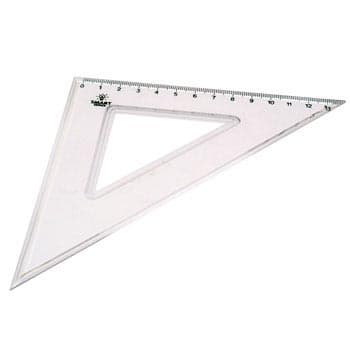 Esquadro Plastico Cristal Smart Office 45º - 14cm - 1un
