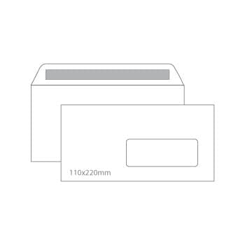 Envelopes 110X220mm c/janela Cx 500un Autodex