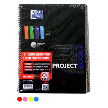 Caderno Espiral Oxford Project A4 Pautado Cor Sort Pack5un