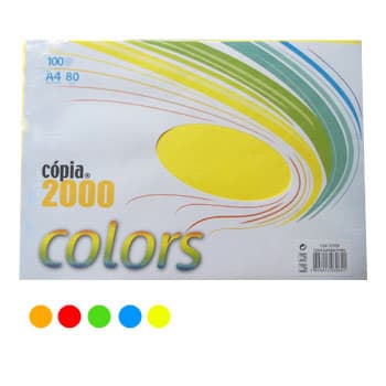 Papel Fotocopia A4 80gr 5 Cores Intensas 5x20=100 Folhas
