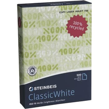 Papel 080gr Fotocopia A4 Reciclado Steinbeis 5x500 Folhas