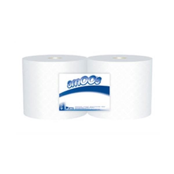 Rolo Toalhas Mão 600mtsx23cm 2Fls Amoos Picotado 2 Rolos