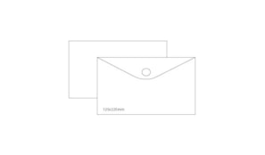 Envelopes plastico 125x225mm transparentes fecho velcro Pk10