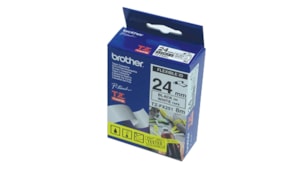 Fita Laminada  Flexivel 24mmx8mts Branco/Preto