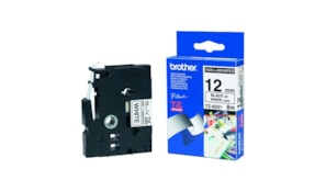 Fita Não Laminada 12mmx8mts Branco/Preto