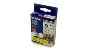 Fita Laminada SuperAdesiva 9mmx8mts Branco/Preto