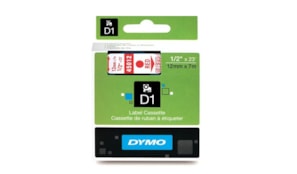 Fita Gravacao Dymo 12mmX7m Tranparente/Vermelho  (45012)