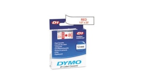 Fita Gravacao Dymo 12mmX7m Branco/Vermelho  (45015)