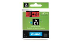 Fita Gravacao Dymo 12mmX7m Vermelho/Preto (45017)