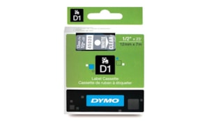 Fita Gravacao Dymo 12mmX7m Transparente/Branco (45020)