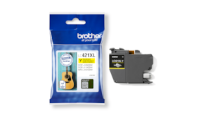 Tinteiro Brother LC421XLY Amarelo 500 Pág.