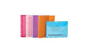 Bolsa Catalogo A4 (micas) c/Fole Fecho Botao Transp - Azul