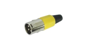 Ficha XLR 3 pinos ID amarelo macho