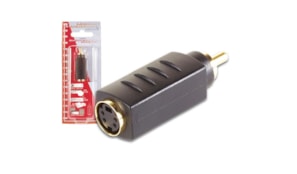 Adaptador S-VHS 4P mini-DIN F para RCA M Ouro