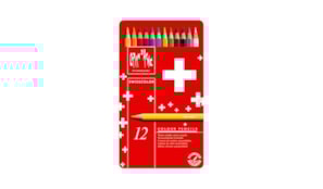 Lápis Cor Caran DAche Swisscolor Cx Metalica 12 Cores