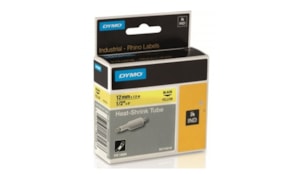 Tubo Termorrectractil Dymo Rhino 12mmx1,5m Amarelo/Preto