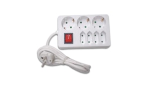 Bloco 7 Tomadas + Interruptor Cabo 1,5mt