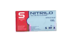 Luvas Nitrilo s/Pó Azul Tamanho (S) (Pack 100un)