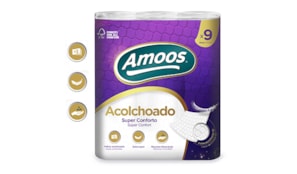 Papel Higienico Domestico 20mts 3Fls Acolchoado- 9 Rolos